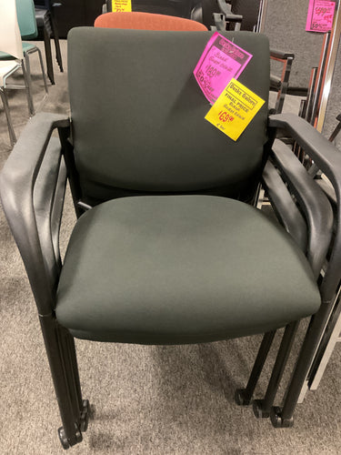 R901 Black Fabric Stackable Used Chair w/Casters $69.98