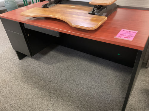 R91 30”x 66” Cherry/Black Lam Used Desk w/1 File $149.98 - 1 Only