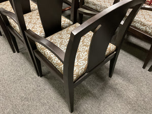 R4009 Espresso Wood Frame Leaf Fabric Used Chair $59.98