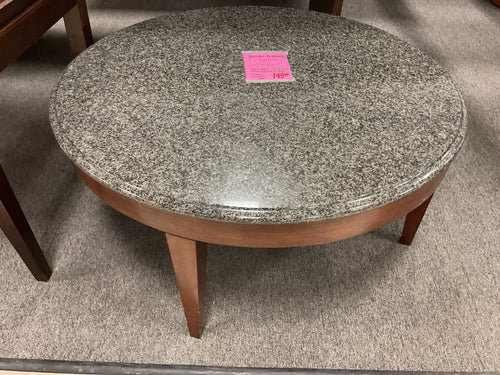 R700 36” Round Granite Top Mahogany center  Used Table $149.98 - 1 Only