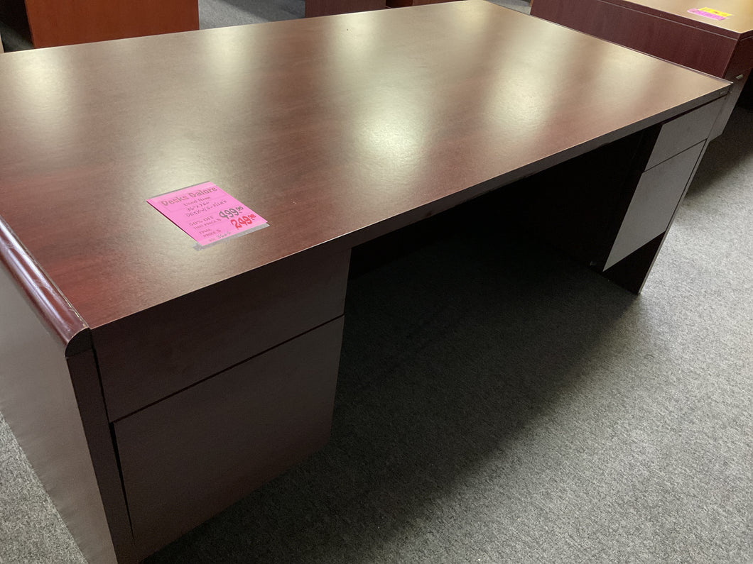 R3604 36”x 72” Mahogany Used Desk w/2 Files $249.98- 1 only