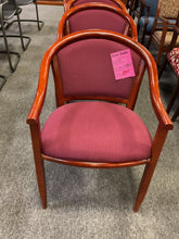 Load image into Gallery viewer, R910 Burgandy Cherry Wood Frame Used Chair $89.95