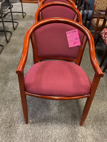 R910 Burgandy Cherry Wood Frame Used Chair $89.95