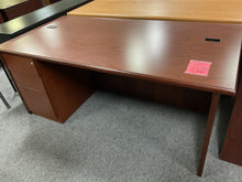 Load image into Gallery viewer, R9002 36”x 72” Mahogany Lam Used Desk w/1 File $249.98 - 1 Only