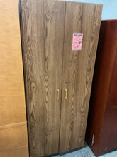 Load image into Gallery viewer, R7006 36”x 71” Pecan Used Storage Cabinet $99.98 - 1 Only