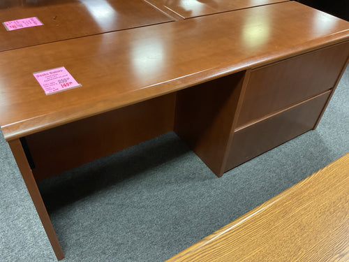 R603 20”x 72” Cherry Used Credenza Desk w/2 Lateral Files $88.00 - 1 Only!