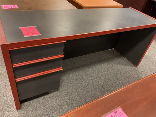 R703 22”x 72” Gray/Cherry Lam Used Credenza Desk w1 File $99.98 - 1 Only