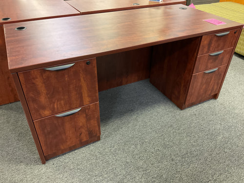R7125 30”x 66” Cherry Lam. used Desk w/2 Files $399.98 - 1 Only