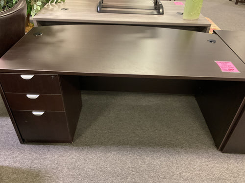 R504 36”x 67” Espresso Bow Front Used Desk w/1 File $399.98 - 1 Only
