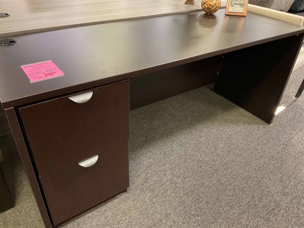 R505 24”x 67” Espresso Lam Used Credenza Desk w/1 File $249.98 - 1 Only