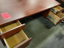 Load image into Gallery viewer, R45 36”x 72” Mahogany Lam Used Desk w/2 Files $299.98 - 1 Only