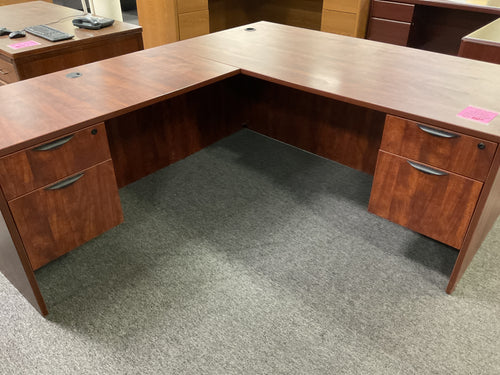 R7710 36”x 72” Cherry Lam Used Desk w/2 Files $499.98