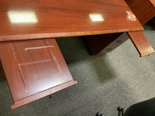 Load image into Gallery viewer, R7007 36”x 72” Cherry Bowfront Used Desk w/2 Files $299.98 - 1 Only