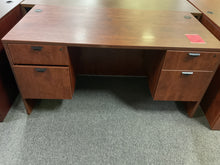 Load image into Gallery viewer, R8803 30”x 60” Cherry Lam Used Desk w/2 Files $299.98 - 1 Only