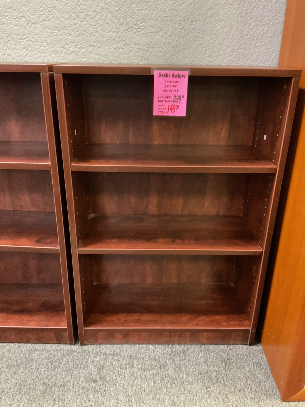 R7701 32”x 48” Cherry Used Bookcase $149.98