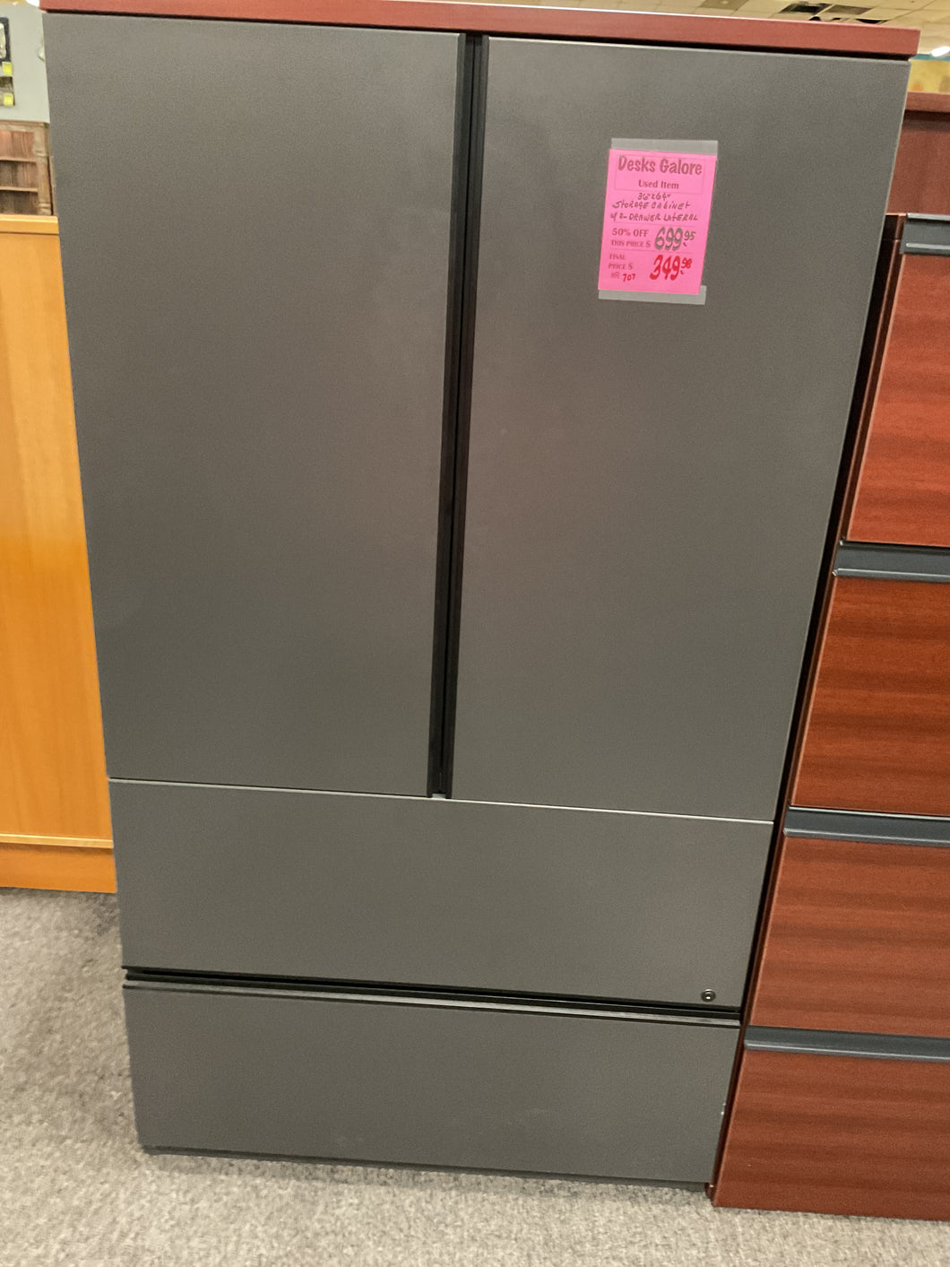 R707 gray 2 Drawer Used Lateral Storage Cabinet $349.98 - 1 Only
