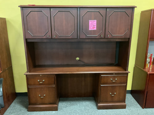 R4414 20”x 71” Mahogany Used Credenza Desk w/2 Files $348.00 - 1 Only