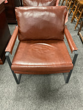 Load image into Gallery viewer, R8226 Brown Leather Lounge Used Chair $199.98