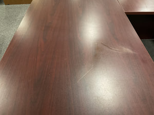 R7710 30”x 66” Mahogany L- Shaped Used Desk w/2 Files $499.98 - 1 Only