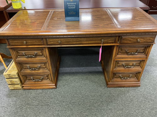 R5501 26”x 58” Pecan Finish Used Desk w/2 Files $125.00 - 1 only