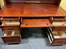 Load image into Gallery viewer, R706 36”x 72” Cherry Used Desk w/ Hutch/ 2 Files $599.98 - 1 only
