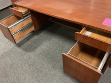 Load image into Gallery viewer, R991 36”x 72” Cherry Used Desk w/2 Files $49.95 - 1 Only