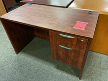 Load image into Gallery viewer, R1606 24”x 48” Cherry Lam Used Desk w/1 File $199.98 - 1 Only