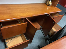Load image into Gallery viewer, R709 24”x 71” Oak Used Storage Credenza w/Hutch $249.98 - 1 Only