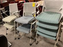 Load image into Gallery viewer, R14 Gray Stackable Used Chair w/casters $19.98