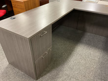 Load image into Gallery viewer, R2525 102”x 72” Gray Lam U-shaped Used Desk w/2 Files $949.98 - 1 Only