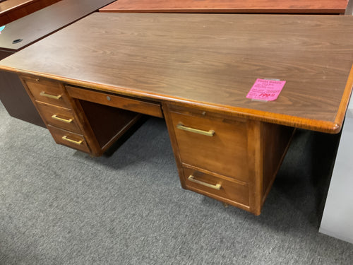 R1400 38”x 78” Pecan Used Desk w/2 Files $199.98 - 1 Only