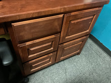 Load image into Gallery viewer, R6910 2’x 8’ Pecan Used Credenza Desk w/Hutch $399.98 - 1 Only