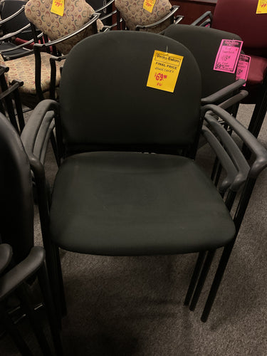 R61 Black Fabric Rounded Back Stackable Used Chair $69.98
