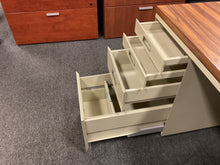 Load image into Gallery viewer, R557 30”x 60” Walnut/Metal Used Desk w/1 File $199.98