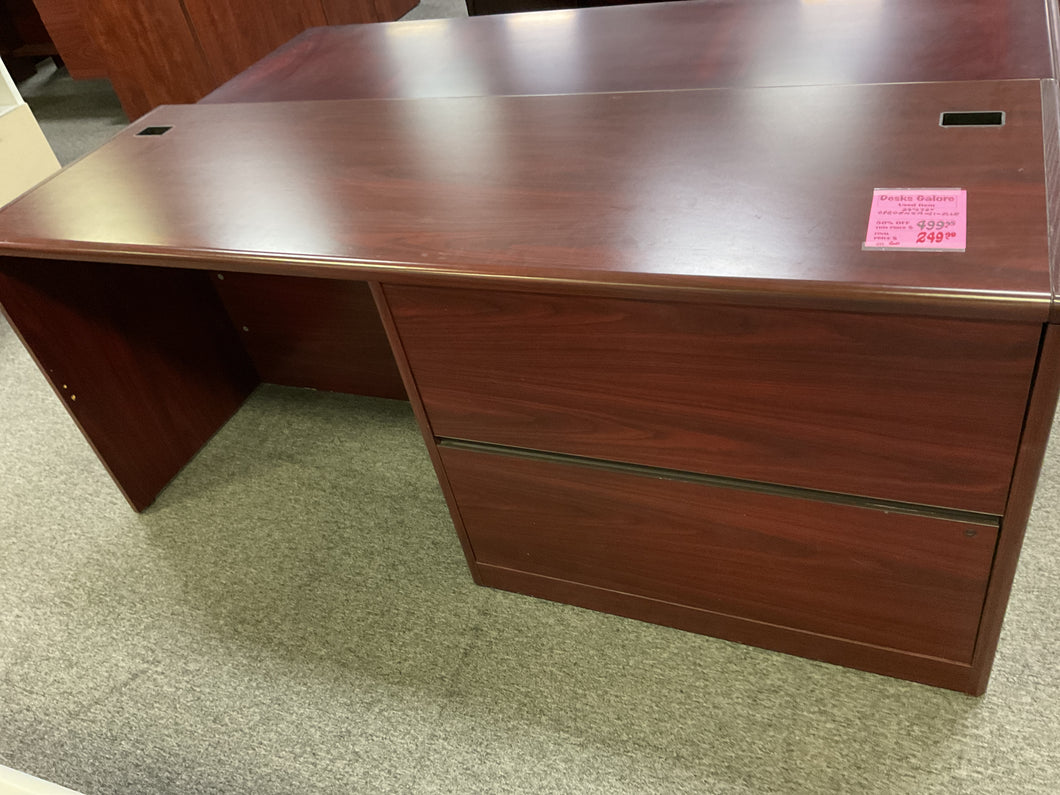 R60 24”x 72” Mahogany Used Credenza Desk w/Lateral File $249.98 - 1 Only