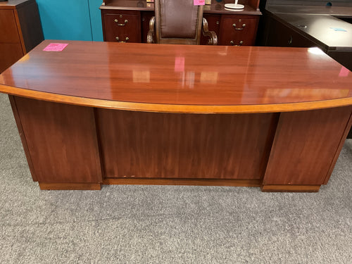 R707 36”x 72” Cherry Bowfront Used Desk w/2 Files $249.95 - 1 Only