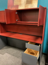 Load image into Gallery viewer, R791 20”x 72” Cherry/Gray Used Credenza Desk w/1 File $199.98 - 1 Only