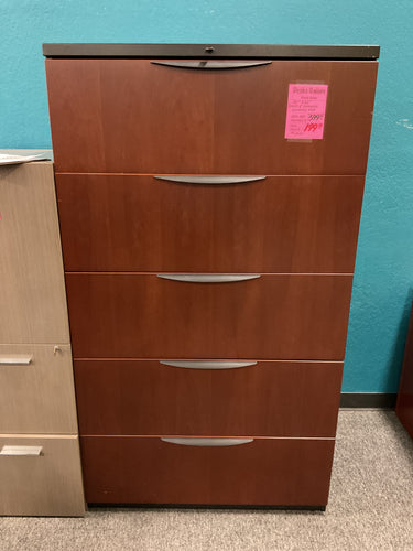 R2111 36”x 63” Mahogany 5 Drawer Lam. Used Lateral File $199.98 - 1 Only