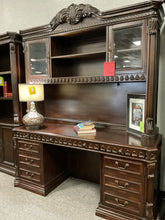 Load image into Gallery viewer, R4440 3Pc Mahogany Carved Used Desk/credenza/Hutch $1599.98 - 1 Only