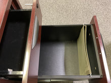 Load image into Gallery viewer, R7074 30”x 60” Mahogany Lam Used Desk w/1 File $199.98 - 1 Only