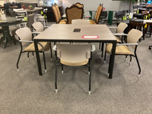 Load image into Gallery viewer, R467 55” Square Gray Wood/Metal Used Table w/6 Chairs $1,299.00 - 1 Only
