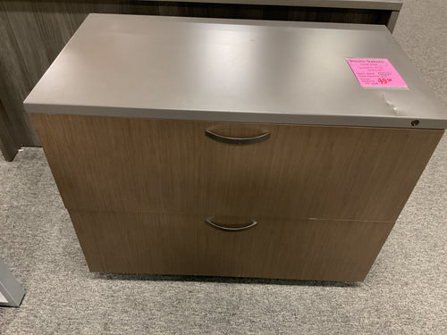 R774 36” Brown/Gray Lam/Metal 2 Drawer Used Later File $49.98 - 1 Only