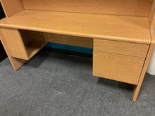 Load image into Gallery viewer, R782 3Pc Pine Executive Used Desk/Credenza/Hutch $125.00 - 1 Only