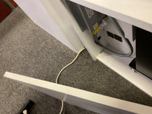 Load image into Gallery viewer, R910 30”x 67” White/Gray Lam Power Adjustable Used Desk w/Storage $348.00