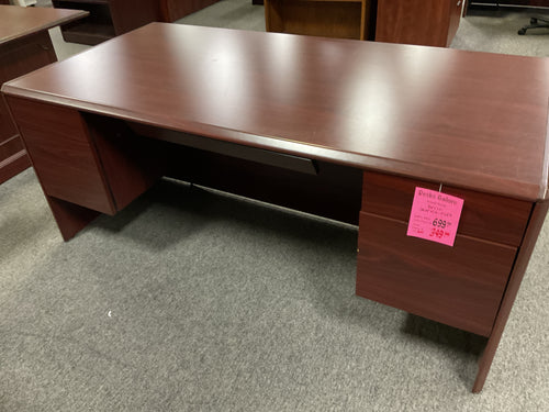 R601 36”x 72” Mahogany Used Desk w/2 Files $349.98 - 1 Only