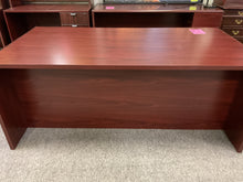 Load image into Gallery viewer, R3604 36”x 72” Mahogany Used Desk w/2 Files $249.98- 1 only