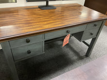 Load image into Gallery viewer, R1970 24”x 55” 2 Tone Gray Used Desk w/Drawers/USB Power Plug $299.98 - 1 Only