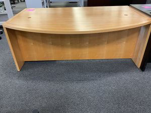 R6704 45”x 71” Pine Bow Front Used Desk w/1 File $299.98 - 1 Only