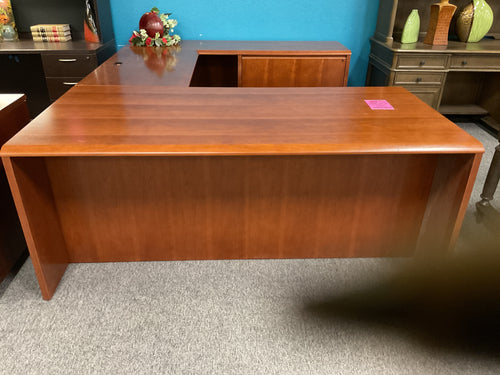 R900 36”x 72” Cherry U-Shaped Used Desk w/2 Files $249.98 - 1 Only