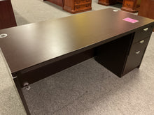 Load image into Gallery viewer, R603 30&quot;x 66&quot; Espresso Used Desk w/1 file $349.98 - 1 Only!